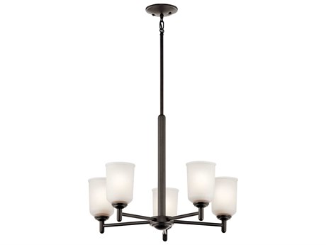 Kichler Shailene 5-Light Olde Bronze Glass Bell Chandelier