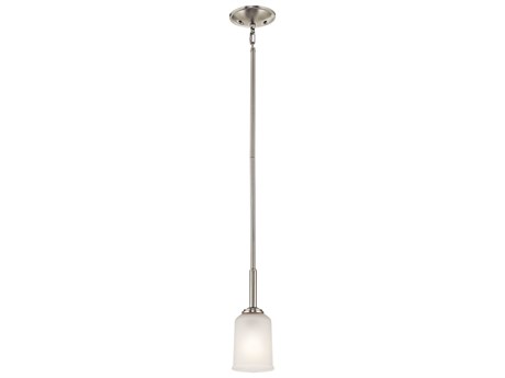 Kichler Shailene 1-Light Brushed Nickel Glass Bell Mini Pendant