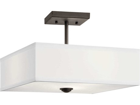 Kichler Shailene 3-Light Olde Bronze Glass Geometric Semi Flush Mount