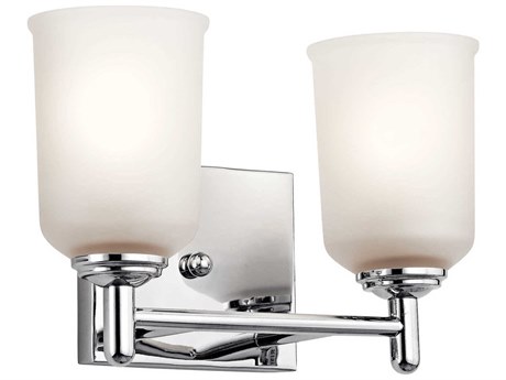 Kichler Shailene 2-Light Chrome Glass Vanity Light