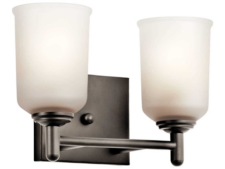Kichler Shailene 2-Light Olde Bronze Glass Vanity Light