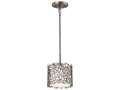 Kichler Silver Coral 1-Light Classic Pewter Drum Mini Pendant