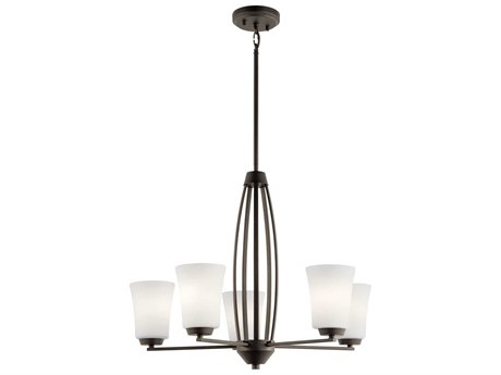 Kichler Tao 5-Light Olde Bronze Glass Bell Chandelier