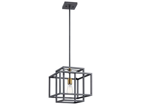 Kichler Taubert 1-Light Black Geometric Linear Mini Pendant