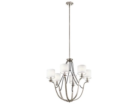 Kichler Thisbe 6-Light Classic Pewter Candelabra Cylinder Chandelier
