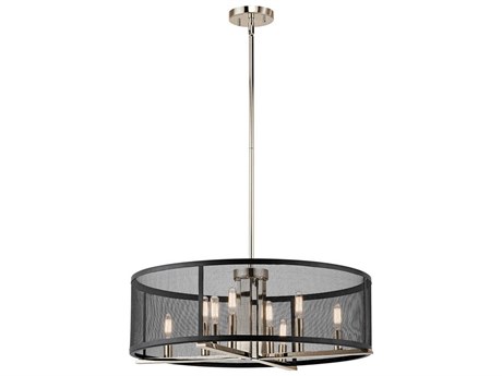 Kichler Titus 8-Light Polished Nickel Candelabra Drum Chandelier
