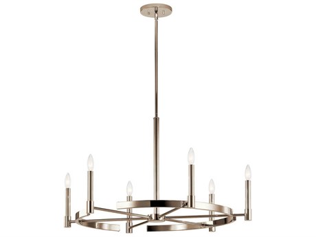 Kichler Tolani 6-Light Polished Nickel Candelabra Round Chandelier