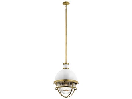 Kichler Tollis 1-Light Natural Brass Glass Geometric Pendant
