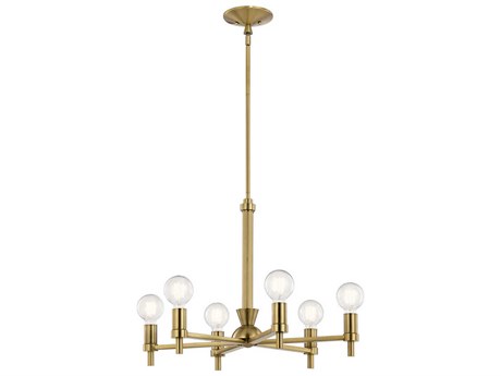 Kichler Torvee 6-Light Brushed Natural Brass Globe Linear Chandelier