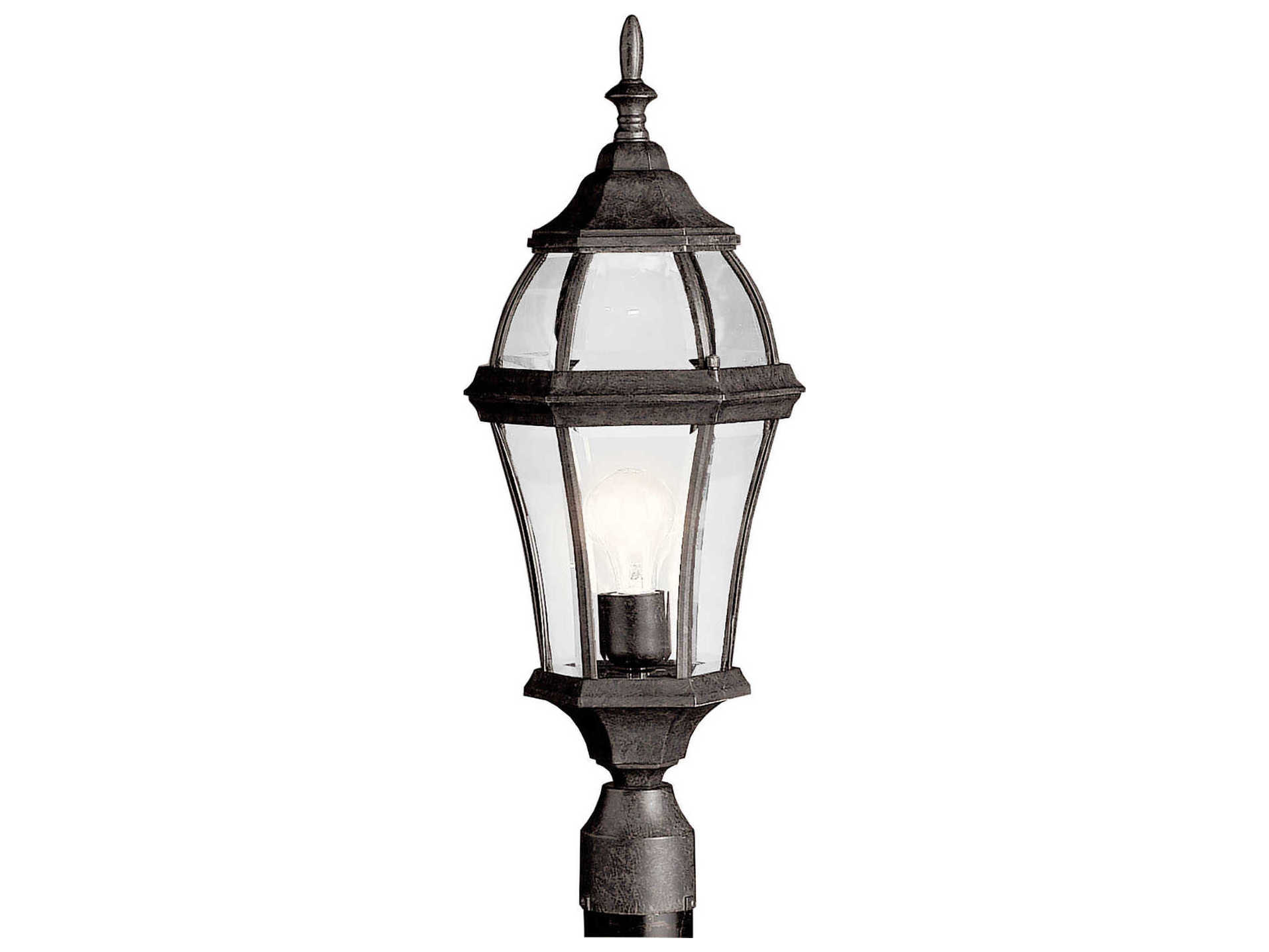 Kichler Lighting Townhouse Tannery Bronze 1-light Glass Outdoor Post ...