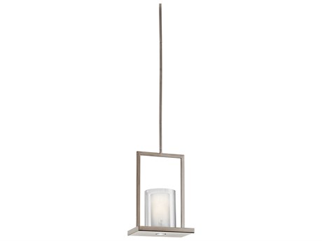 Kichler Triad 1-Light Classic Pewter Glass Cylinder Mini Pendant