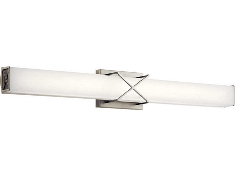 Kichler Trinsic 3-Light Brushed Nickel Glass LED Vanity Light