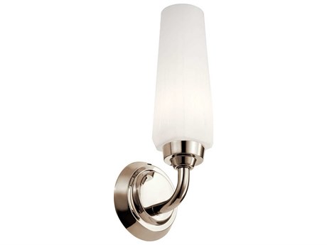 Kichler Truby 1-Light Polished Nickel Glass Wall Sconce