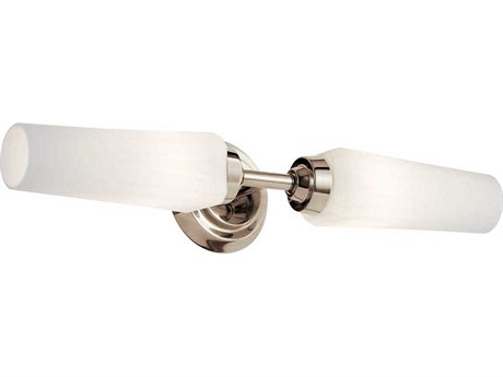 Kichler Truby 2-Light Polished Nickel Glass Vanity Light