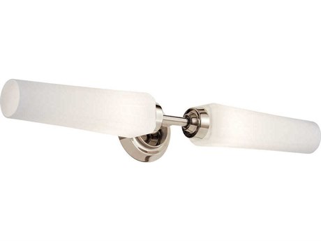 Kichler Truby 2-Light Polished Nickel Glass Vanity Light