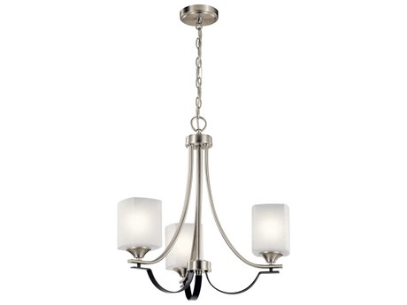 Kichler Tula 3-Light Brushed Nickel Glass Geometric Chandelier