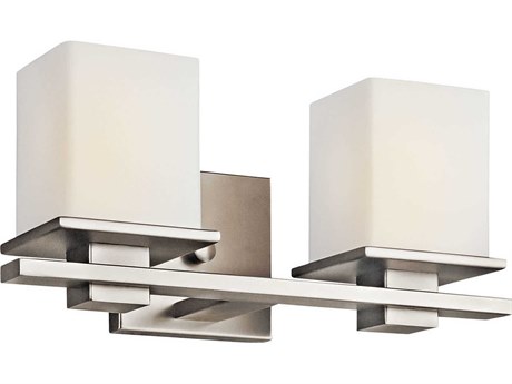 Kichler Tully 2-Light Antique Pewter Glass Vanity Light