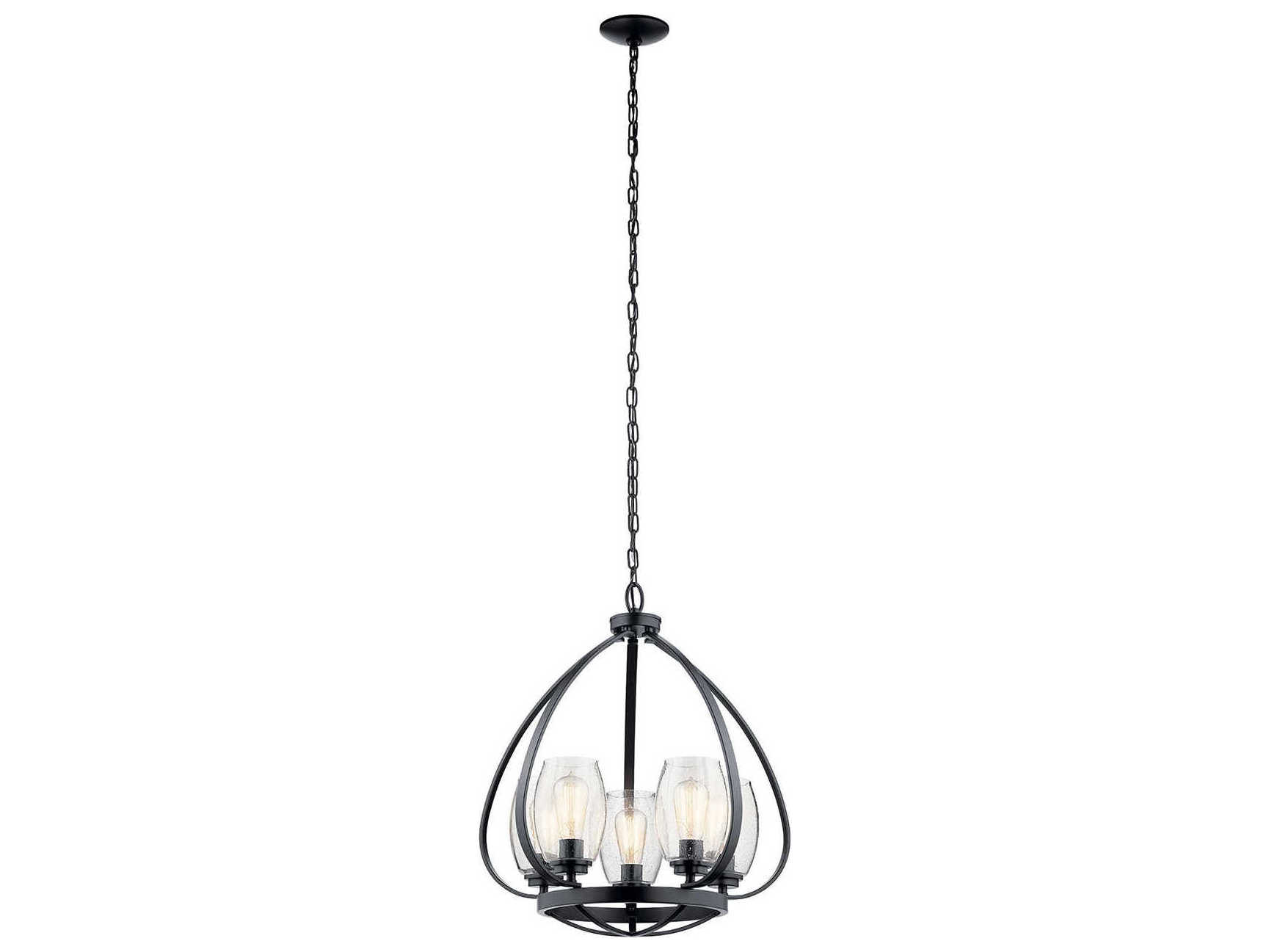 Kichler Lighting Tuscany Black 5light 22'' Wide Glass Mini Chandelier KIC44060BK