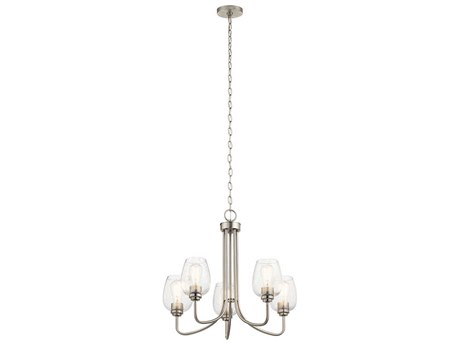 Kichler Valserrano 5-Light Brushed Nickel Glass Geometric Chandelier