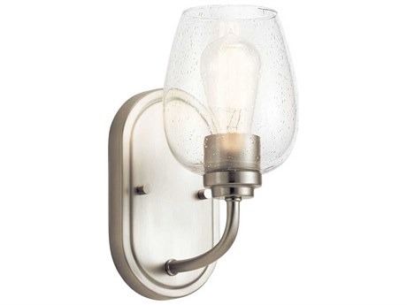 Kichler Valserrano 1-Light Brushed Nickel Glass Wall Sconce