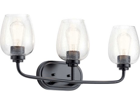 Kichler Valserrano 3-Light Black Glass Vanity Light
