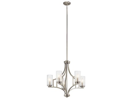 Kichler Vara 5-Light Brushed Nickel Glass Cylinder Chandelier