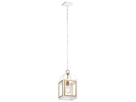 Kichler Vath 1-Light White Natural Brass Mini Pendant