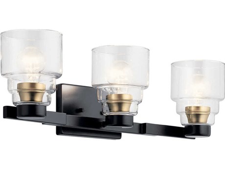 Kichler Vionnet 3-Light Black Glass Vanity Light