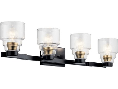 Kichler Vionnet 4-Light Black Glass Vanity Light