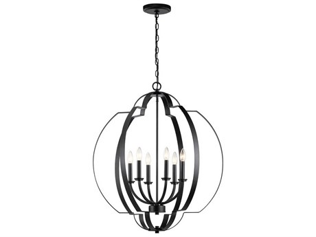 Kichler Voleta 6-Light Black Candelabra Geometric Chandelier
