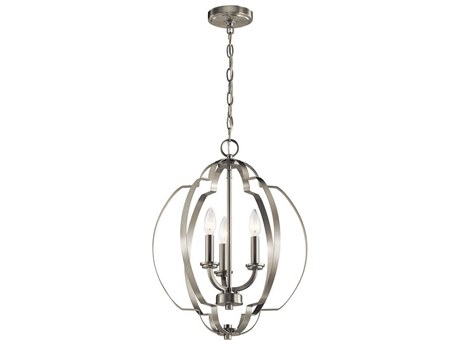 Kichler Voleta 3-Light Brushed Nickel Candelabra Geometric Chandelier