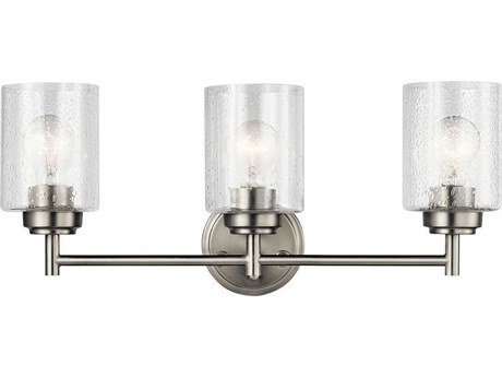 Kichler Winslow 3-Light Brushed Nickel Glass Vanity Light