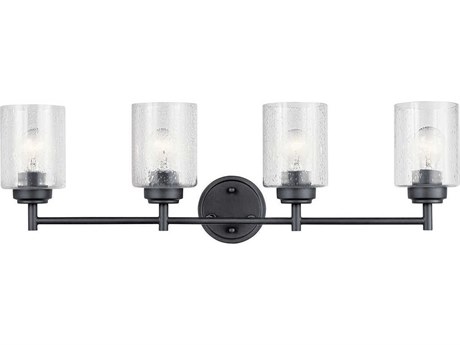 Kichler Winslow 4-Light Black Glass Vanity Light