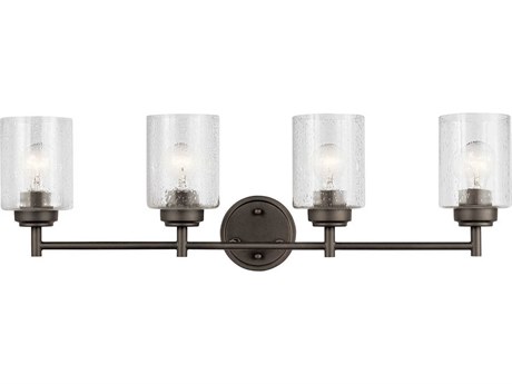 Kichler Winslow 4-Light Olde Bronze Glass Vanity Light