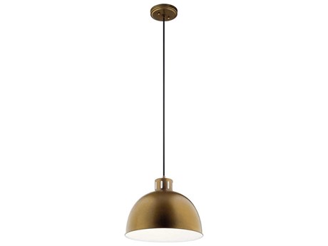 Kichler Zailey 1-Light Natural Brass Dome Pendant