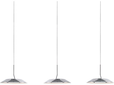 Koncept Royyo 3-Light Chrome Matte White LED Round Island Pendant