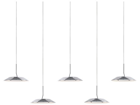 Koncept Royyo 5-Light Chrome Matte White LED Round Island Pendant