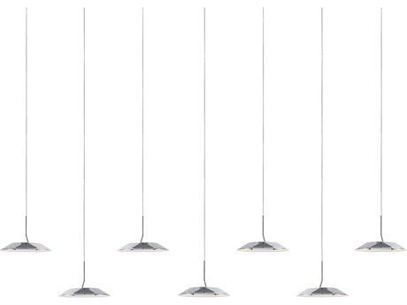 Koncept Royyo 7-Light Chrome Matte White LED Round Island Pendant