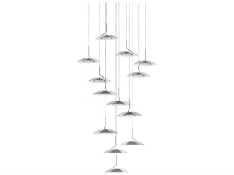 Koncept Royyo 13-Light Chrome Matte White LED Round Pendant