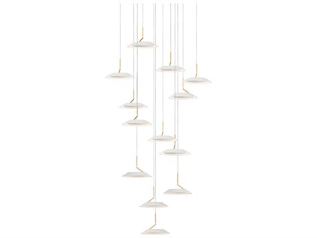 Koncept Royyo 13-Light Matte White Gold LED Round Pendant