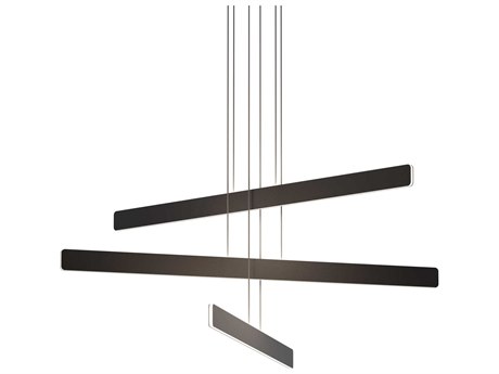 Koncept Sub 3-Light Matte Black LED Linear Tiered Island Pendant