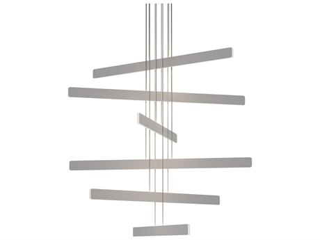 Koncept Sub 6-Light Silver LED Linear Tiered Island Pendant