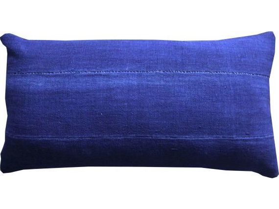 blue mudcloth pillow