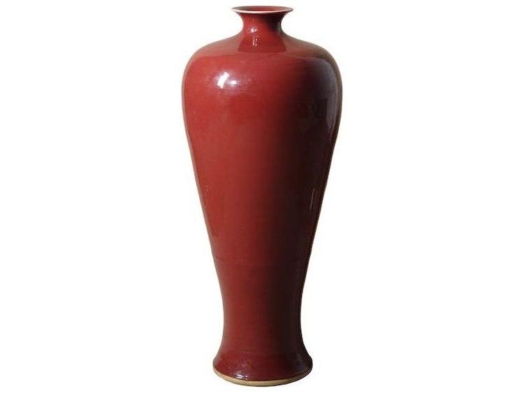 Legend Of Asia Oxblood Red Tall Prunus Tall Floor Vase Loa1598