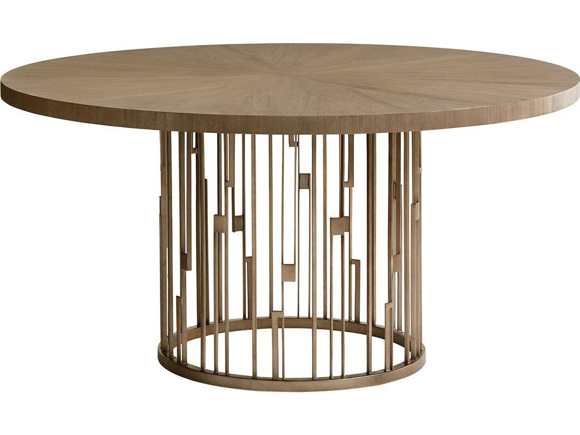 Lexington Shadow Play Burnished Silver Leaf Round Dining Table