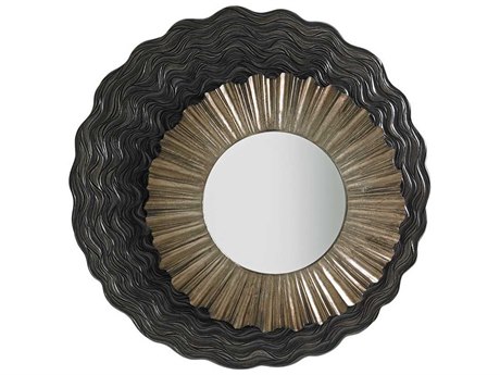 Lexington Shadow Play Burnished Silver Round Wall Mirror