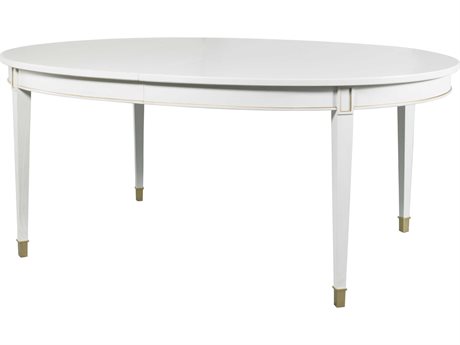 Lillian August Workshop Sutton - Extendable Oval Wood Washed Linen Gold Dining Table
