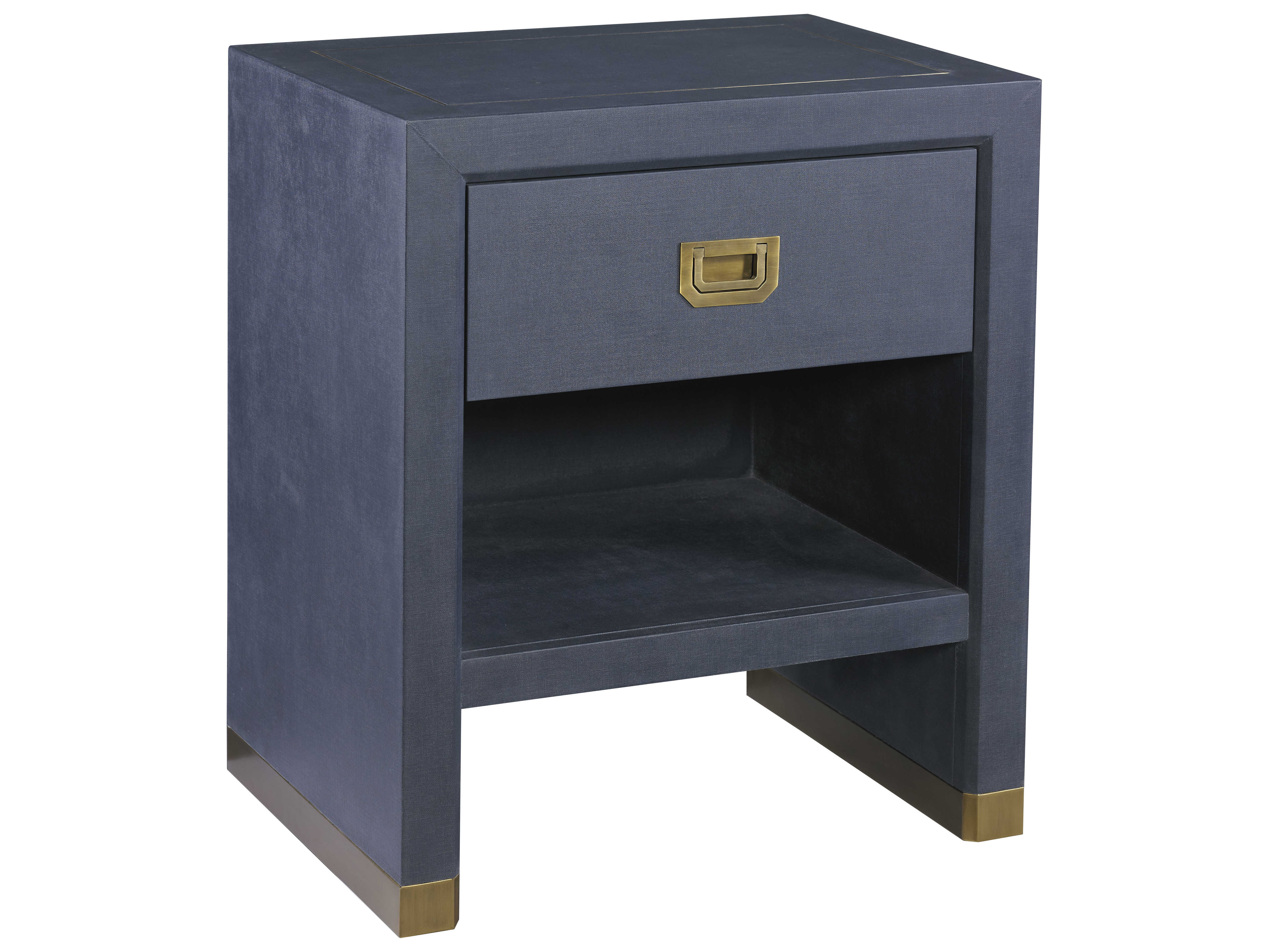 Lillian August Casegoods Navy Blue Brass One Drawer Nightstand Lnala1857301