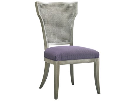 Lillian August Upholstery Elisa Walnut Wood Gray Fabric Side Dining Chair