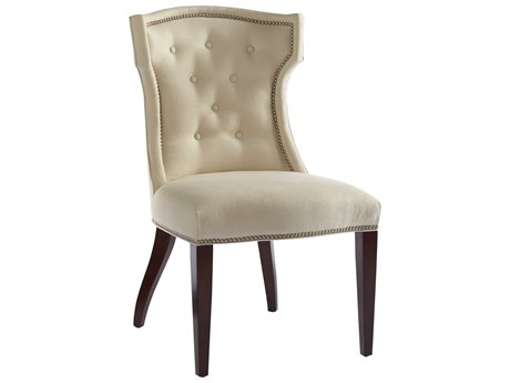 Lillian August Upholstery Quinn Natural Wood Beige Upholstered Side Dining Chair